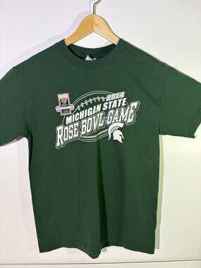 Style Apparel Michigan State 2014 Rose Bowl Game T-Shirt Size M Green